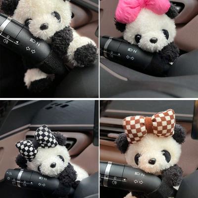 1pc Car Interior Decoration Ornaments Car Mounted Bumper Decorations Panda Car Interior Decoration Supplies