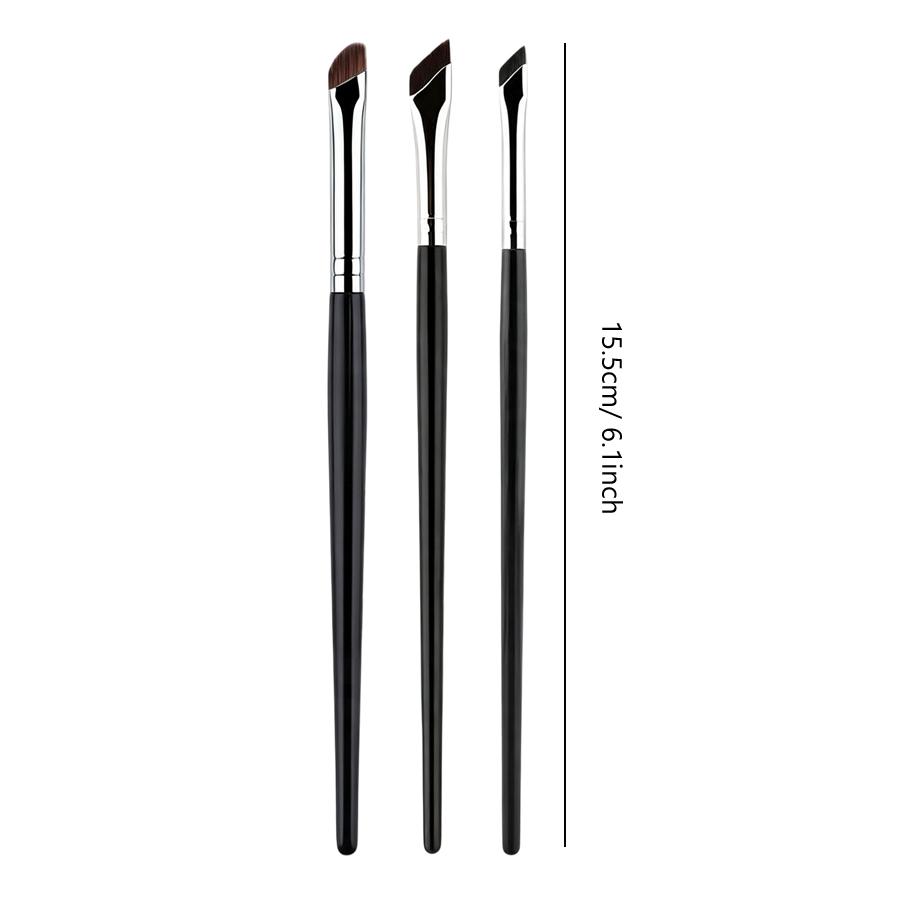 3Pcs Upgrade Blade Eyeliner Brush Set, Ultra‑Thin Fine Angled Flat Eyebrow Brush, Precision Detail Brush for Liner & Under Eye Shadow