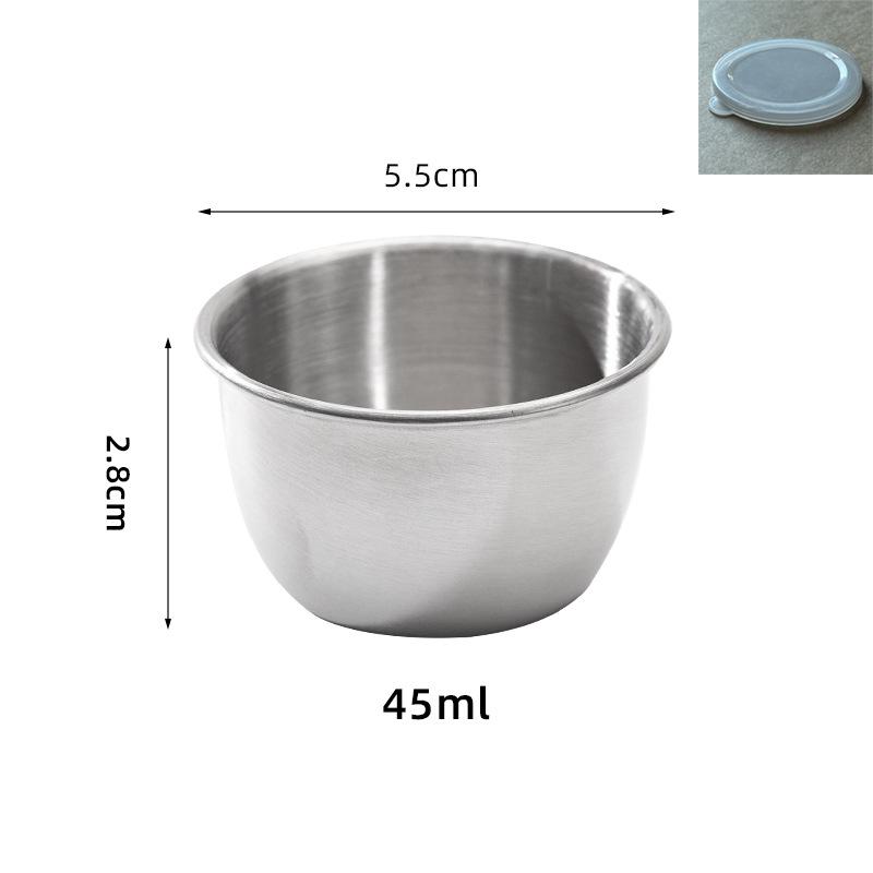 304 Stainless Steel Mini Sauce Cup with Sealed Silicone Lid for Outdoor Salad Dipping