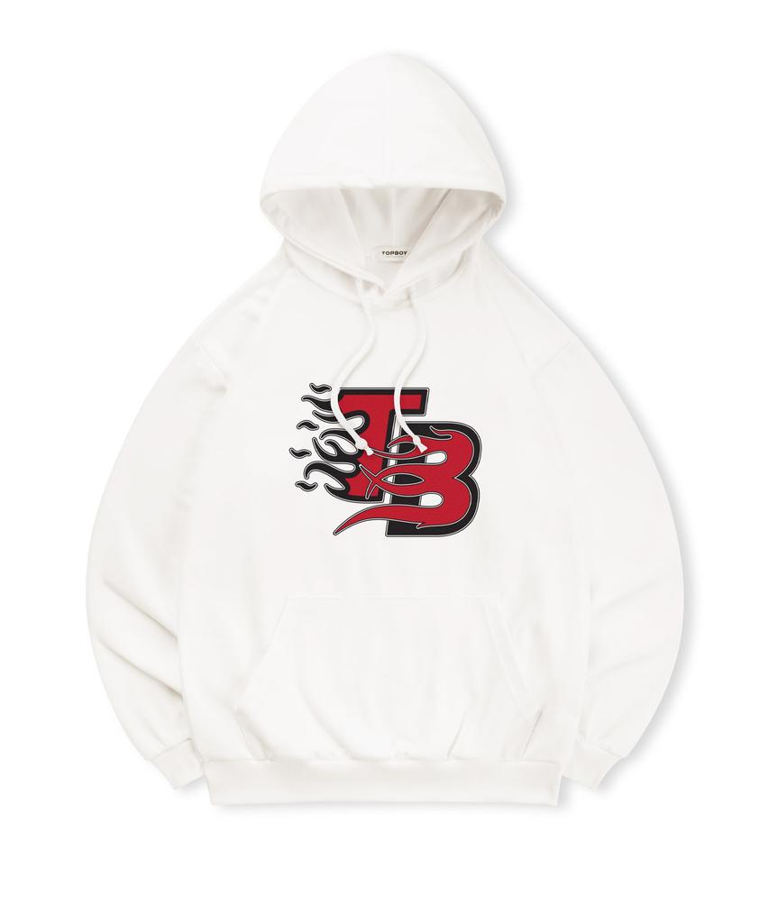 [Non-Fleece Or Fleece-Lined] Flaming Print Hooded Sweatshirt (Type B)