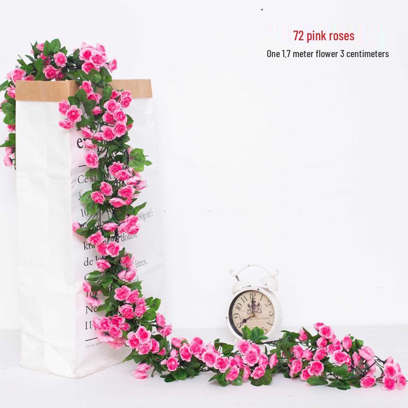 Artificial Rattan Rose Vine for Ceiling & Wall Decor - Wedding & Pipe Covering