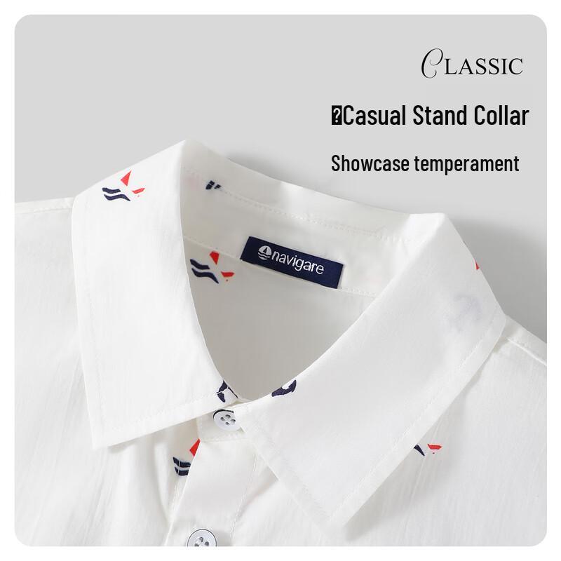 Navigare Boys' Summer Breathable Short Sleeve Shirt