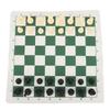 Portable Chess Checkers Set Roll Up Chess Board Game with Handheld Zipper Storage Bag for