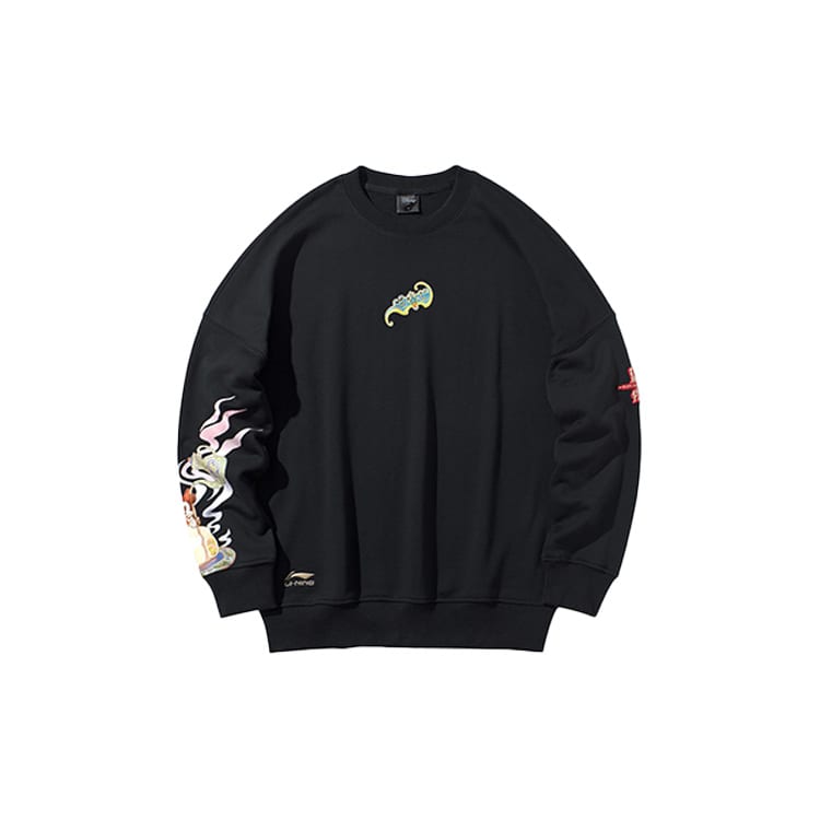 Li Ning X Disney Sweatshirts Men's Black Crew Neck Moderate Regular AWDQ147-3
