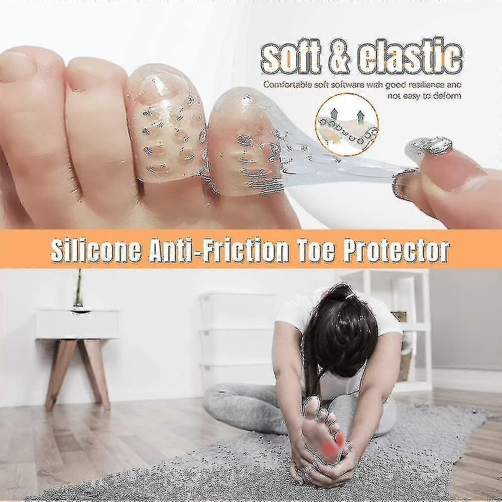Silicone Anti-friction Toe Protector, Gel Toe Protectors Breathable Toe Covers Toe Sleeves For Corns, Blisters And Ingrown Toenails