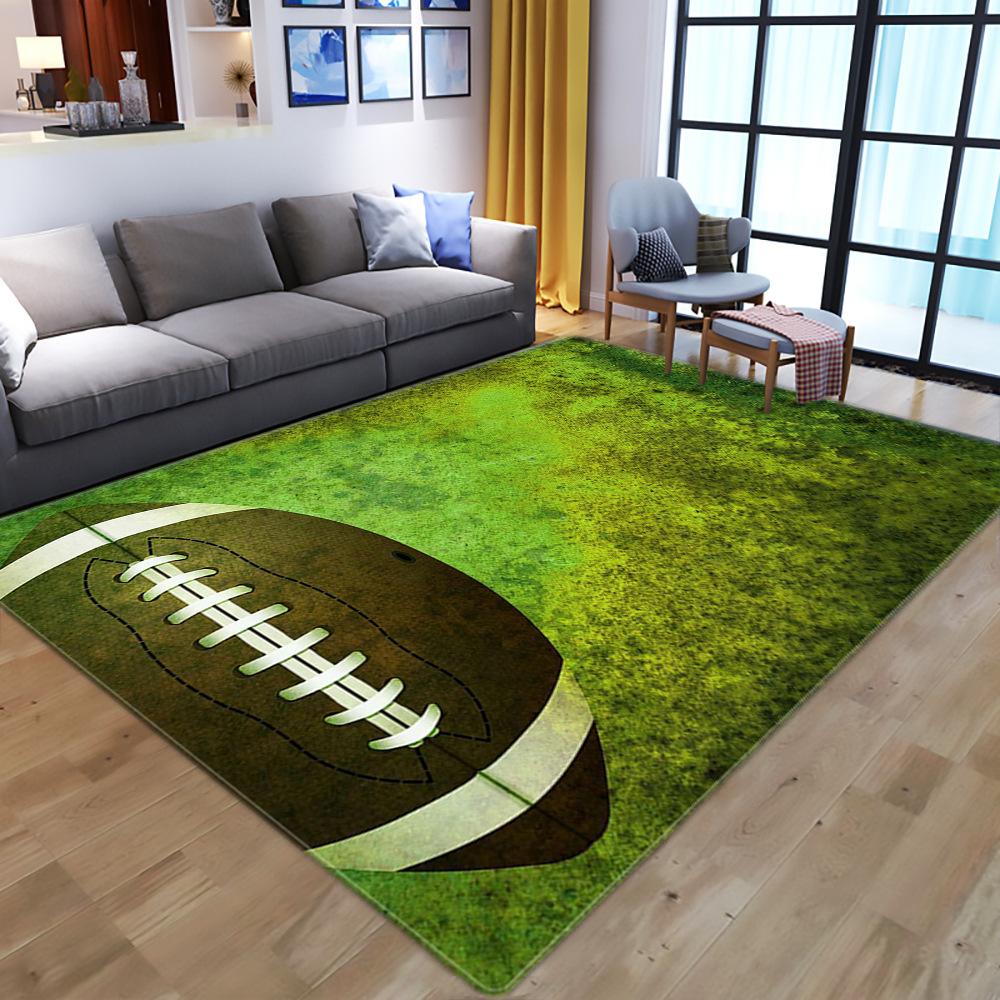 3D Printed Rugby Sports Living Room Bedroom Home Decoration Floor Mat