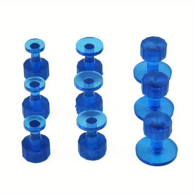 9pcs/set 3 Sizes Car Dent Repair Tools Paintless Dent Puller Kit Auto Body Paint Suction Cup Adhesive Blue Glue Tabs