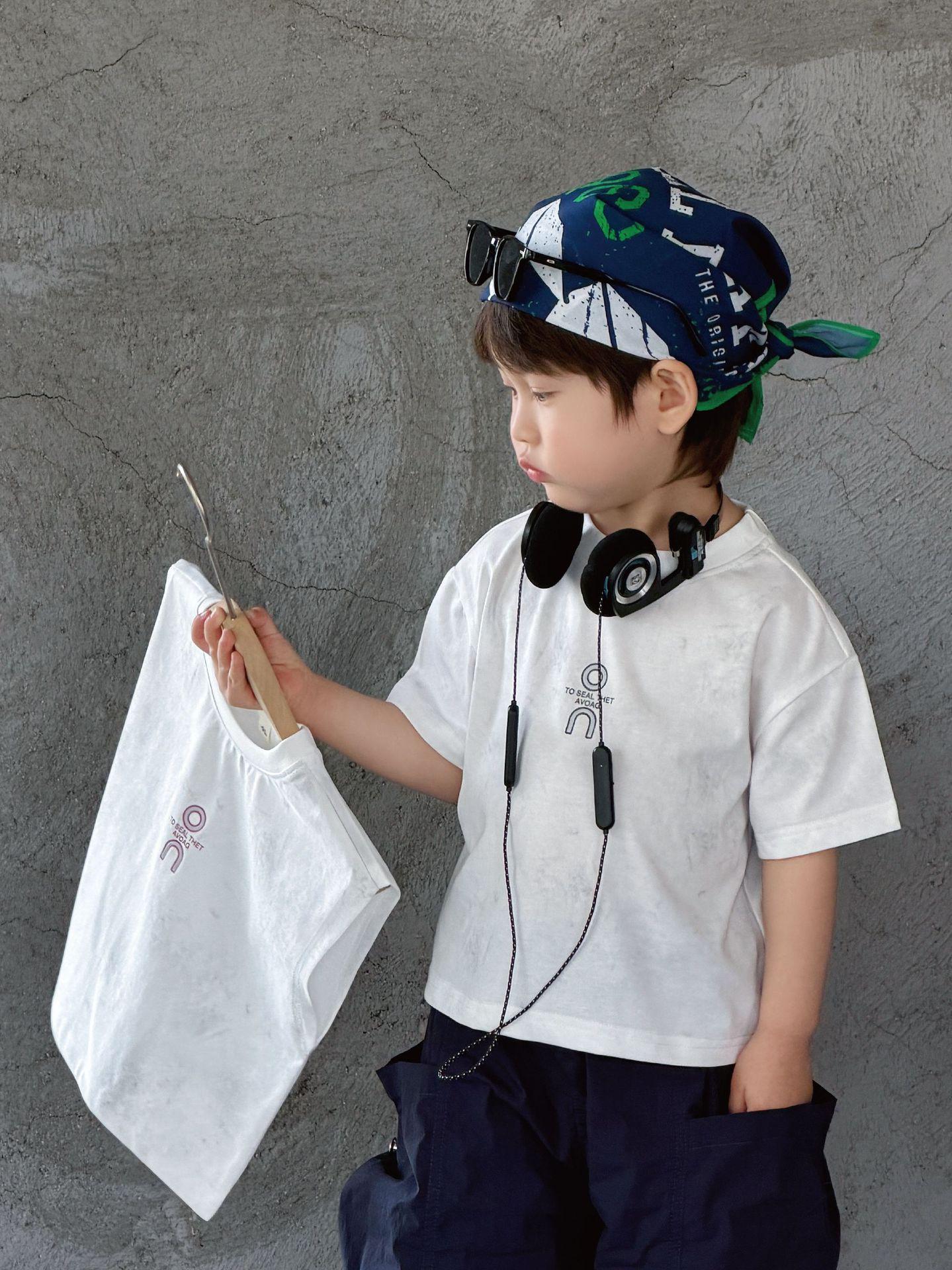 2026 Boys A-Class Cotton Summer Short-Sleeve & Modal Vest Set 110cm