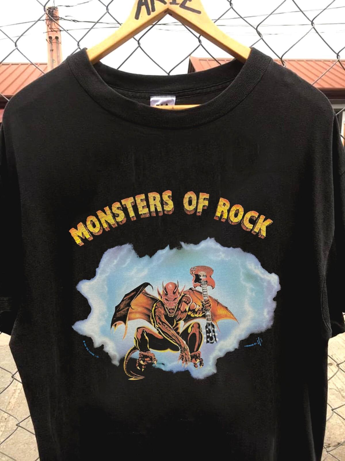 MONSTERS OF ROCK (1991) Gargoyle Heavy Metal, black shirt Unisex T-Shirt XXXXL