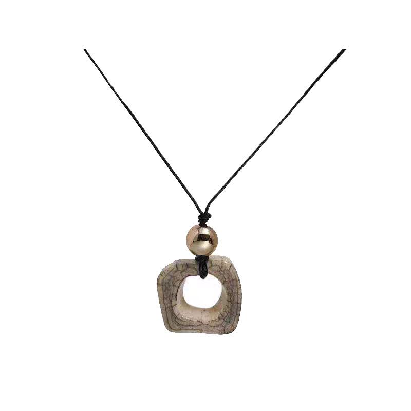 Faux Camel Bone Pendant Necklace - Women's Autumn/Winter Long Sweater Chain, Niche Design, Versatile Accessory