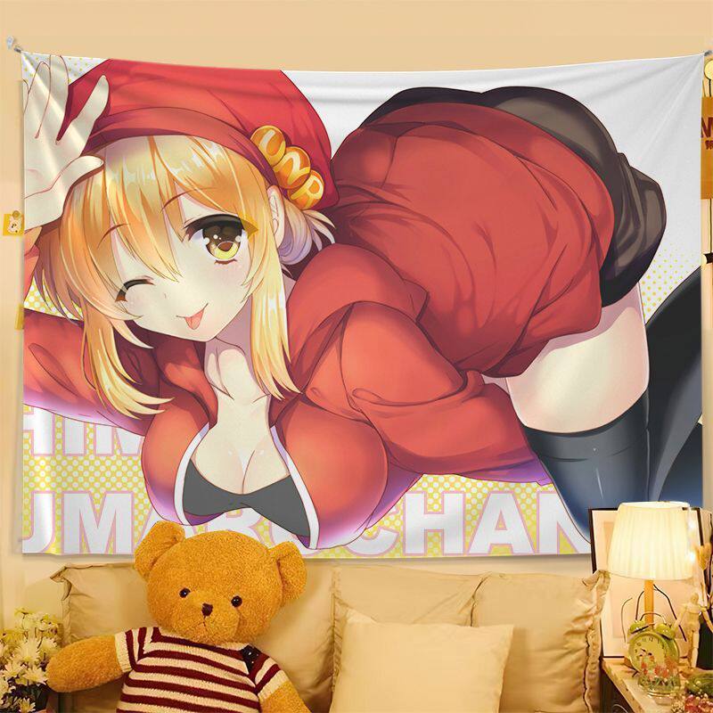 Cute Anime Print Tapestry Wall Hanging Anime Poster Bedroom Backdrop Wall Art Dorm Home Decor