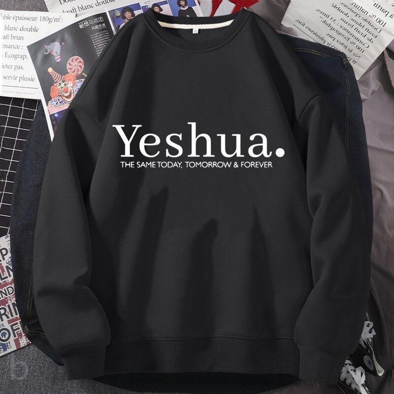 Yeshua Sweatshirt Christian Religious Crewneck Sweatshirts Bible Verse God Faith Jesus Hoodie Casual Autumn Woman Clothes Coat