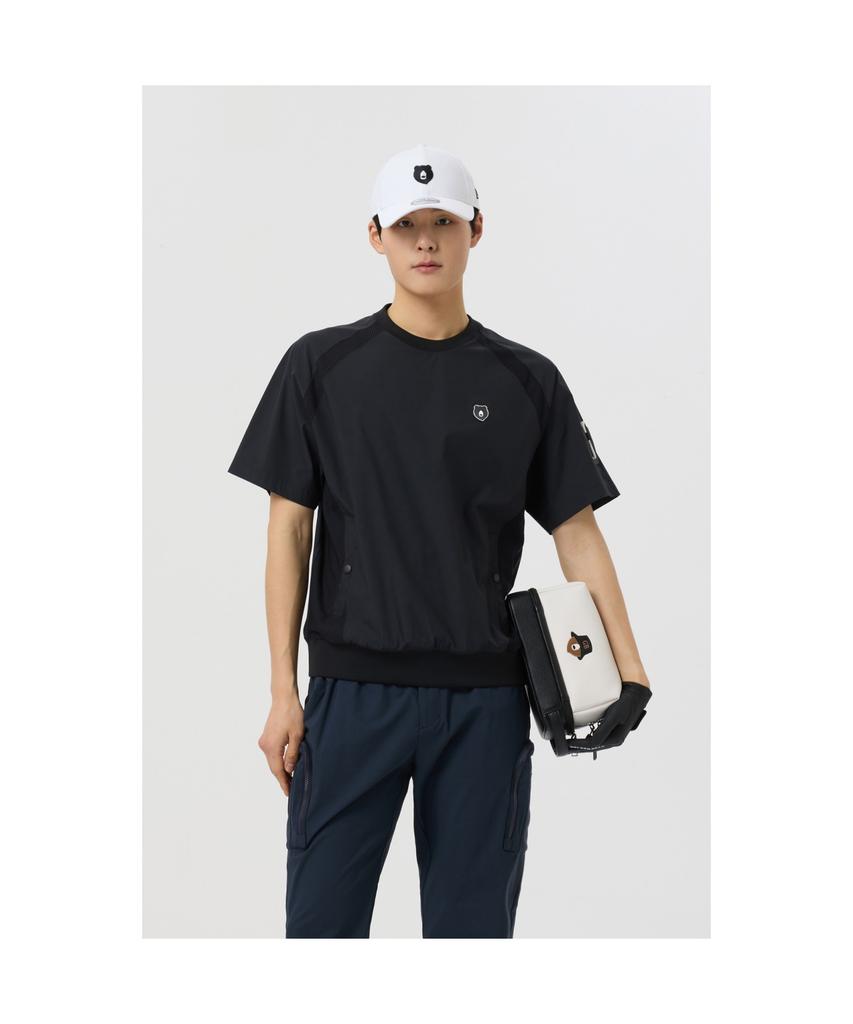 Goldeunbeeo Stretchable Nylon Crewneck Sweatshirt_G4Tam25221Bkx
