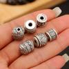 S999 Sterling Silver Wealth & Peace Barrel Spacer Beads for DIY Braiding Rope Silver Accessories