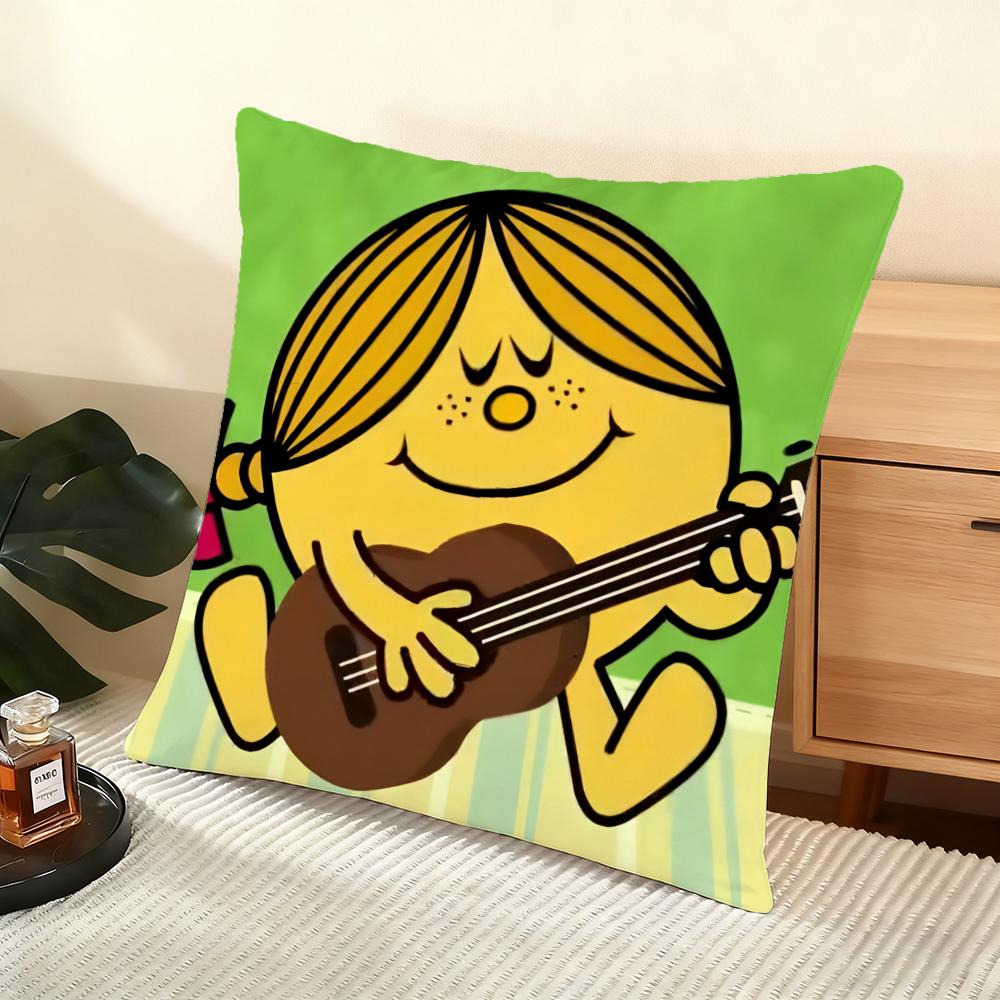 Cute Mr. M-Men Cushion Cover Soft Short Plush Pillow Cover Smooth Cozy Texture Aesthetic Cushion Case Home Decor