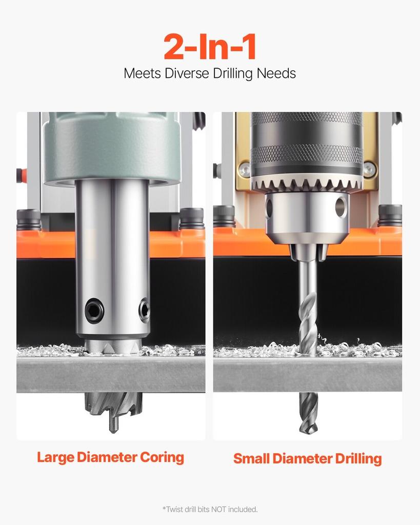 Magnetic Drill 1550W 2922lbf/13000N Portable Mag Drill Press 500RPM