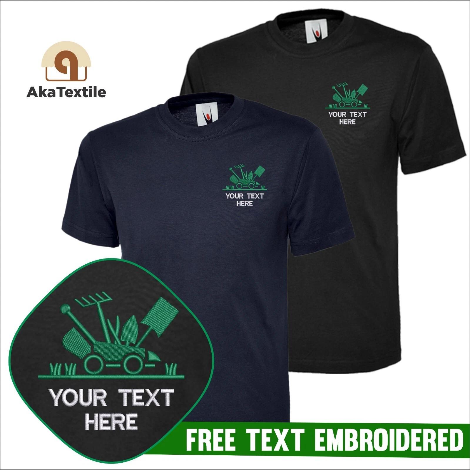 Personalised Embroidered Custom Text Gardener Service TShirt Workwear Farmer Top 2XL