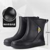 Waterproof Shoes Men's and Women's Rain Shoes Fashion Short Tube Thickened Warm Rubber Shoes Work Non-slip Fishing Kitchen Rain Boots