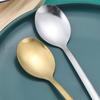 Long Handle Stainless Steel Korean Spoon - Coffee Stirrer, Dessert, Rice, Household, and Ladle Spoon