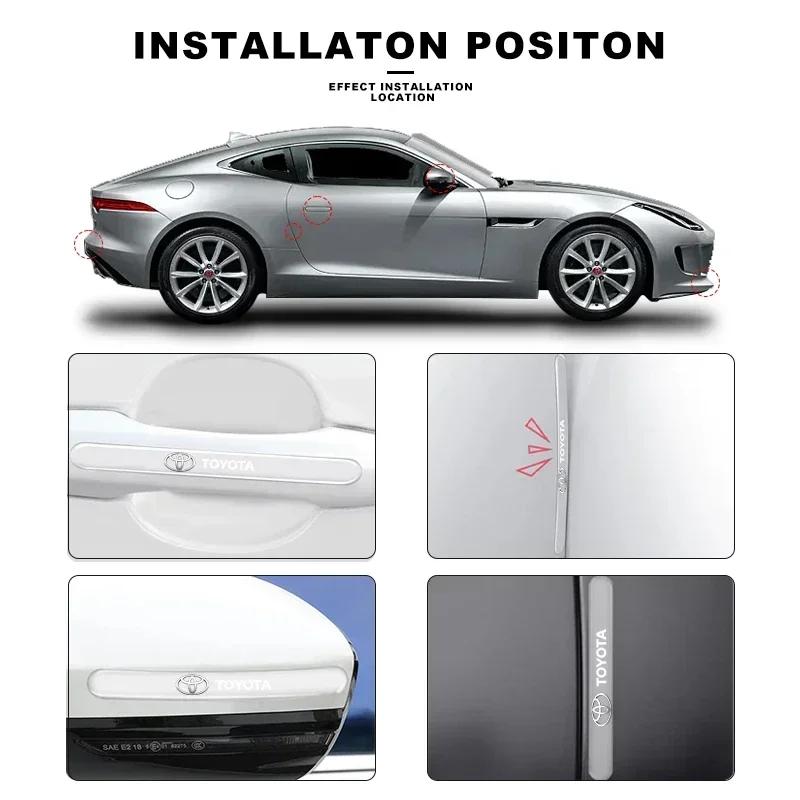 4 st Genomskinliga Bil Dörr Kollisionsskydd Stötfångarlist Klistermärke För Toyota Camry Corolla Yaris Chr Auris Avensis T25
