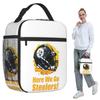 Steeler Logo Insulated Lunch Bag for Kids School Cooler Thermal Food Box Tote Leakproof Lunch Boxes Container