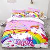 Unicorn Rainbow Duvet Cover Set King Twin Full Size Kids Boy Girl Bedding Set Colourful Cartoon Child Polyester Comforter Cover