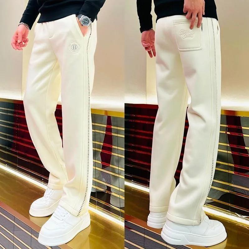 Men's Korean Style Versatile Wide leg Pants Fashionable  Simple Striped Straight Casual Trousers