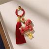 Exquisite Hand Crafted Keychain Featuring Delicate Tassels And Auspicious Horse Year Design Bag Hanging Decoration