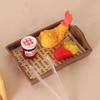 Japanese Style Dollhouse Miniature Food Tray Set with Shrimp Tail Clip Accessories