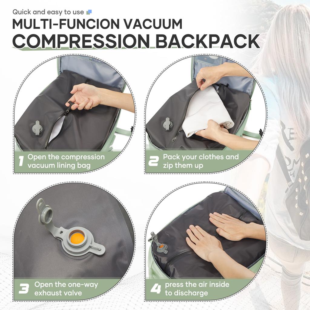 Large Capacity Vacuum Travel Backpack Men Women Flight  Travel Bag, Luggage Bag, Foldable Hiking Daily Backpack, Laptop Backpack