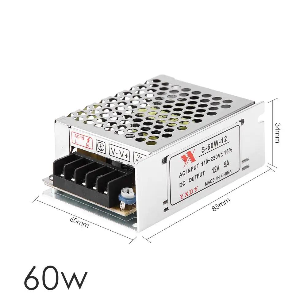 

DC 12V 5A 60W Lighting Transformer LED Driver Power Adapter Switch for LED Strip Light Switch Power Supply Lighting Transformer