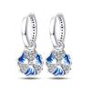 Fashion 925 Silver Luminous Shell Earrings For Women Pave CZ Heart Shape Star Moon Hoop Earrings Engagement Wedding Jewelry