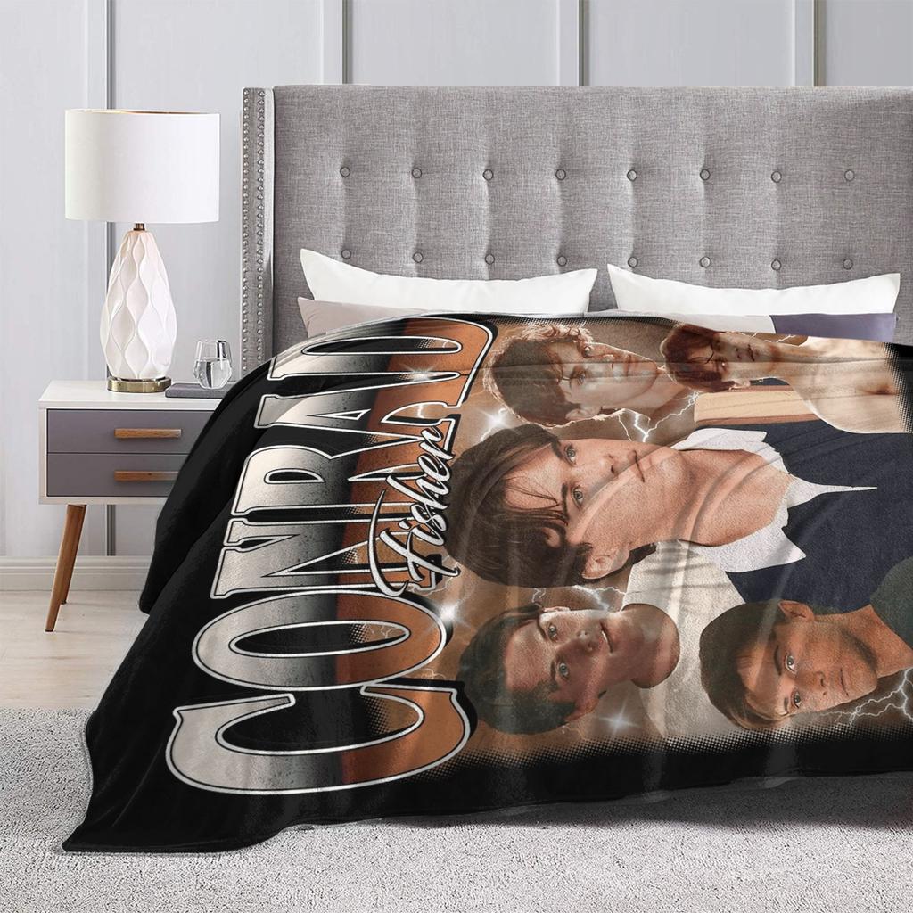 Team Conrad Fisher Flannel Blanket  Super Warm Throw Blanket for Couch Bed Travel Fluffy Bedspread Sofa Bed Cover