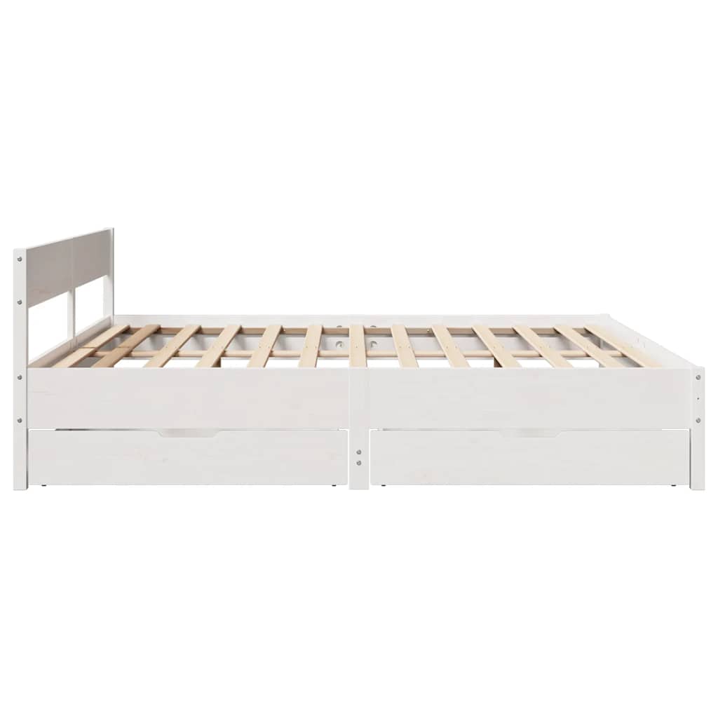 Solid Wood Bed without Mattress White 160x200 cm Pine Wood