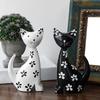 2Pcs Wood Kitten Statue Cute Figurine Collections Tabletop Ornament Simple Animal Sculpture