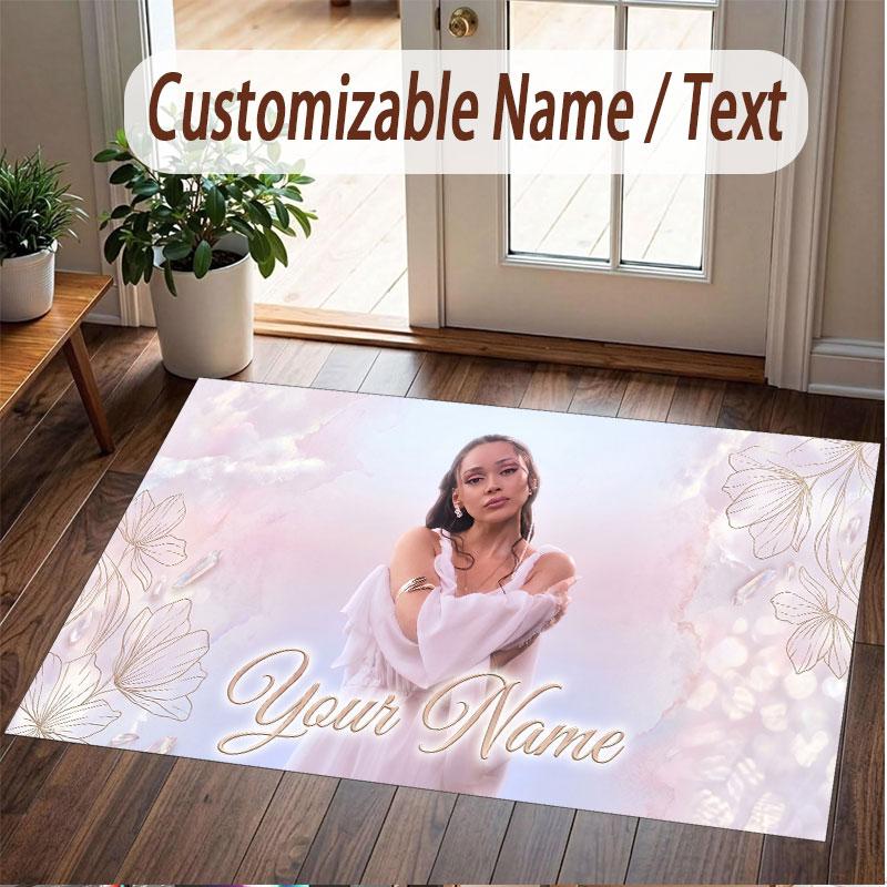 Custom Name Crystal Velvet Rug,Ayliva Comfortable Anti Slip Floor Mat For Room Decoration