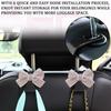 2PCS Purse Hook for Car, Car Seat Headrest Hooks, Cute Bow Car Rear Seat Storage Hooks for Purses and Bags, Universal Automotive Interior Decoration