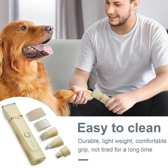 

Электрический набор для ухода за домашними животными 4-в-1, бесшумный, малошумный, водонепроницаемый, легко чистится, портативный триммер для шерсти домашних животных с многофункциональной режущей головкой жёлтый