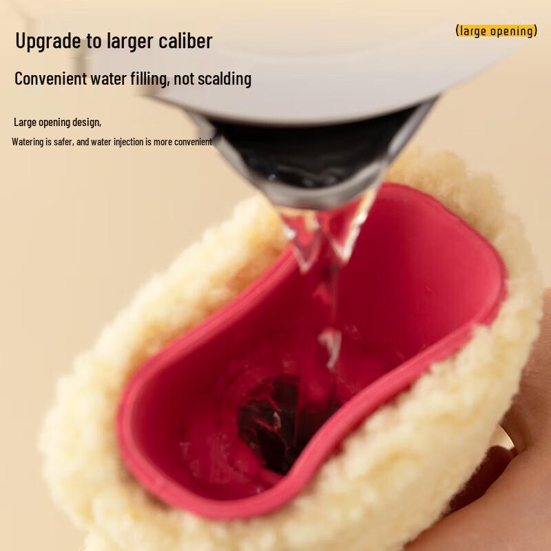 Lexueer Rubber Hot Water Bottle with Embroidered Cover