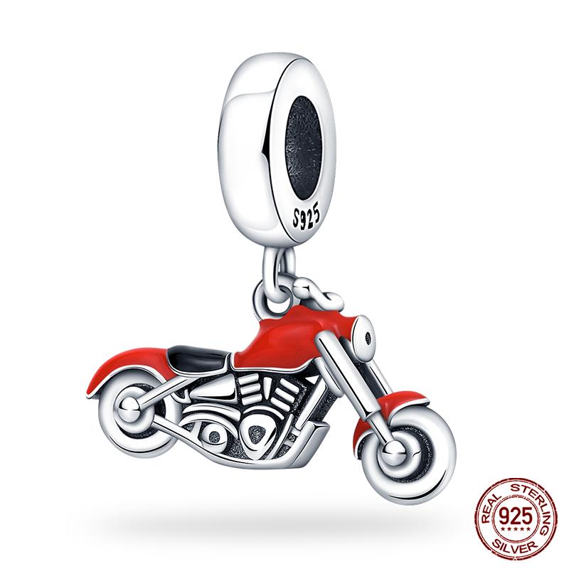 Charms Fit Qikaola Original Bracelet Red Series Motorcycle Luggage Copper Charms Beads For Women Lucky Birthday Jewelry Gift