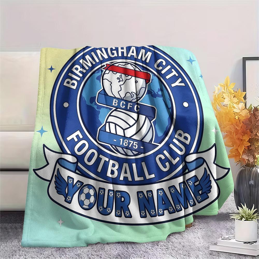 Custom Name Birmingham City Flannel Blanket, High quality Comfortable for All Seasons, Home Decor, Warmth and Comfort