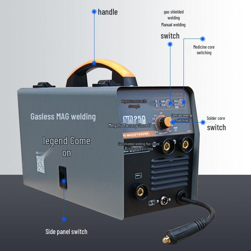220V Dual-Use MIG/Stick Welder: Gasless, Multifunctional Household Tool