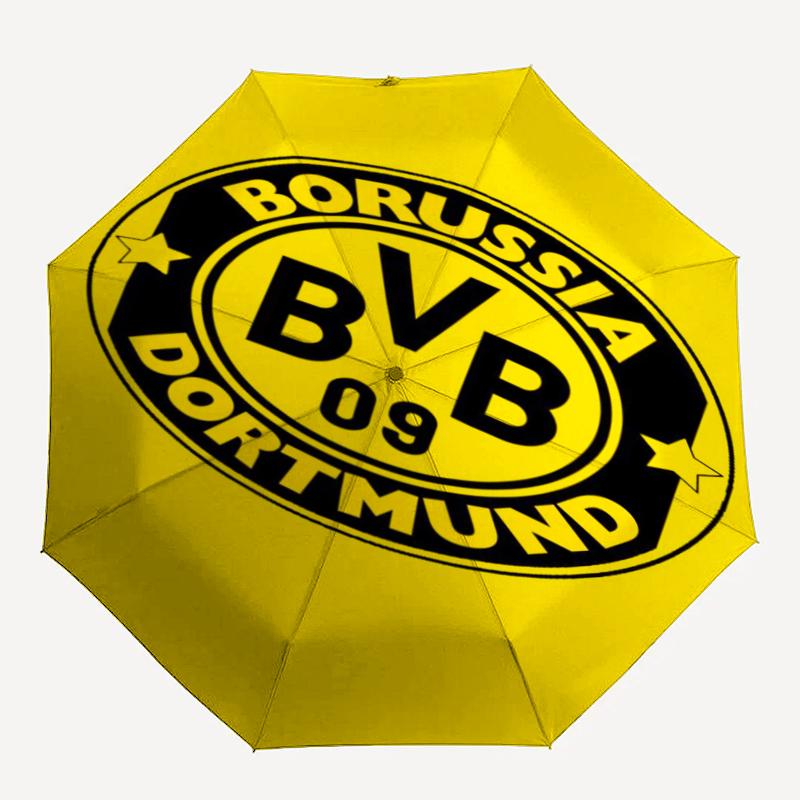 Borussia Dortmund Theme Automatic Umbrella, Lightweight & Portable, 8 Rib, Perfect for Outdoor Travel, Birthdays, Christmas, Gifts.