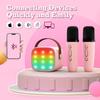 Micro Karaoke for Kids Adults with 2 Wireless Microphones Portable Karaoke Bluetooth LED Speaker Karaoke Girl Christmas Gift Kid Toy