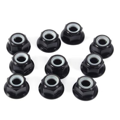 10 Pcs M3 / M4 Thread Size Nylon Insert Self-Locking Nuts Nylon Insert with Flange CNC Lock Nuts Black / Blue Hex