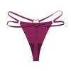 Women's Seamless Thong Metal Ring Sexy Cotton Crotch Breathable Underwear