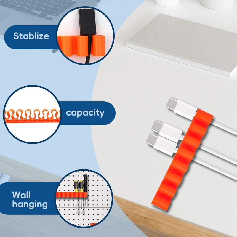 Non Wall Desktop Perforated Adhesive Data Cable Storage Bracket Home For