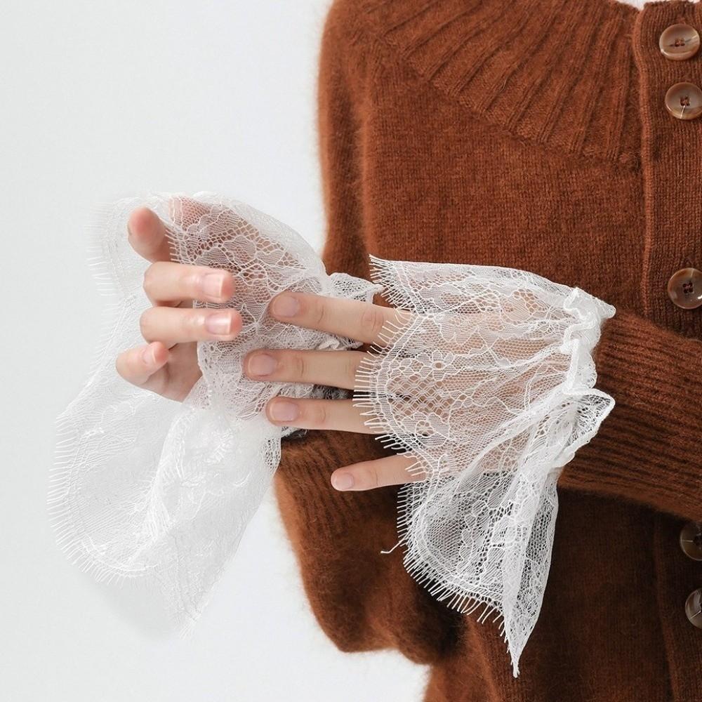 Adjustable Lace Floral Cuffs Pleated Design Wrist Accessories  Special Occasions