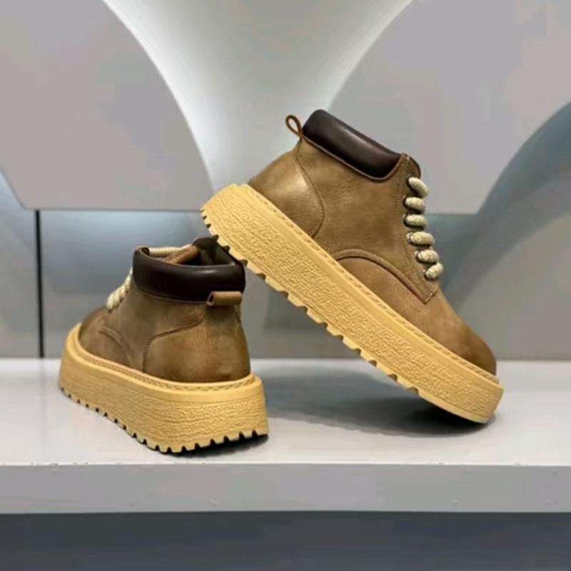 Men's Shoes Spring New Martin Boots Platform Heightening Retro Casual Shoes