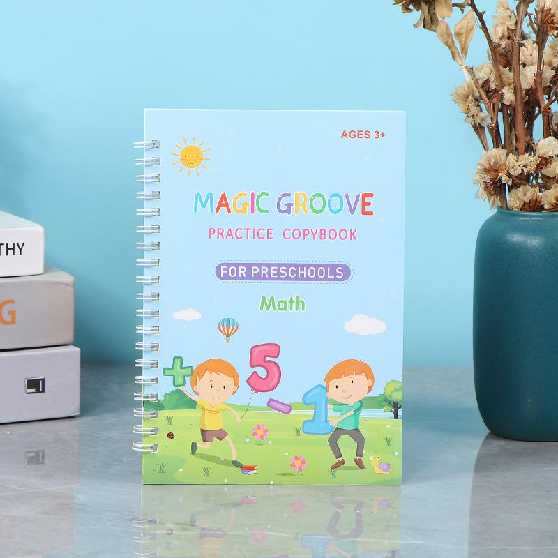 Wiederverwendbares Übungsheft Magische Kopierhefte für Kinder Handschrift-Arbeitshefte für Kindergärten Rillen-Schablonen-Design-Hilfe